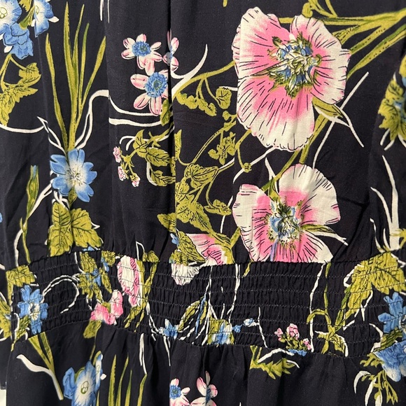 Floral V-Neck Dress with Drawstring - Picture 6 of 8